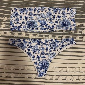 SHEIN floral bandeau bikini
